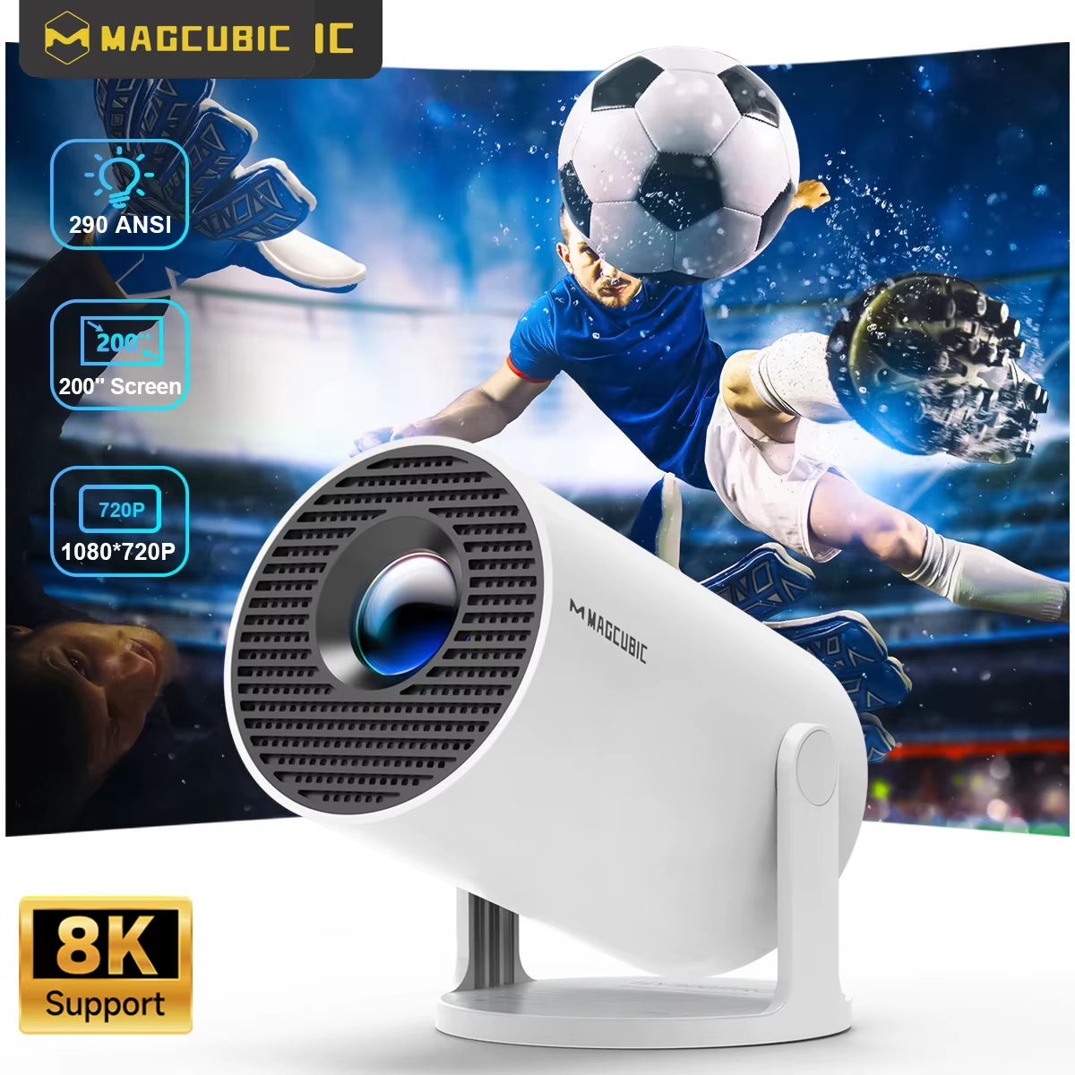 Cinecast™ HY300 PRO Smart Projector – 4K Ready. Wifi 6 Fast. Theater Anywhere