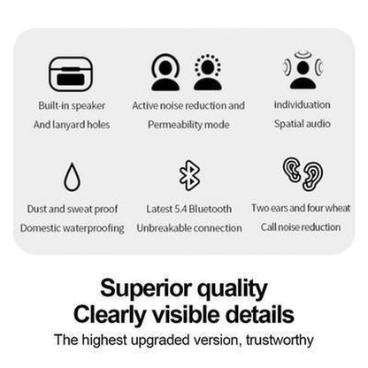 LED Display Noise-Canceling Bluetooth Earbuds